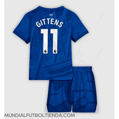 Camiseta Chelsea Jamie Gittens #11 Primera Equipación Replica 2025-26 para niños mangas cortas (+ Pantalones cortos)